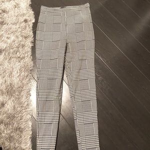 glen plaid skinny pants